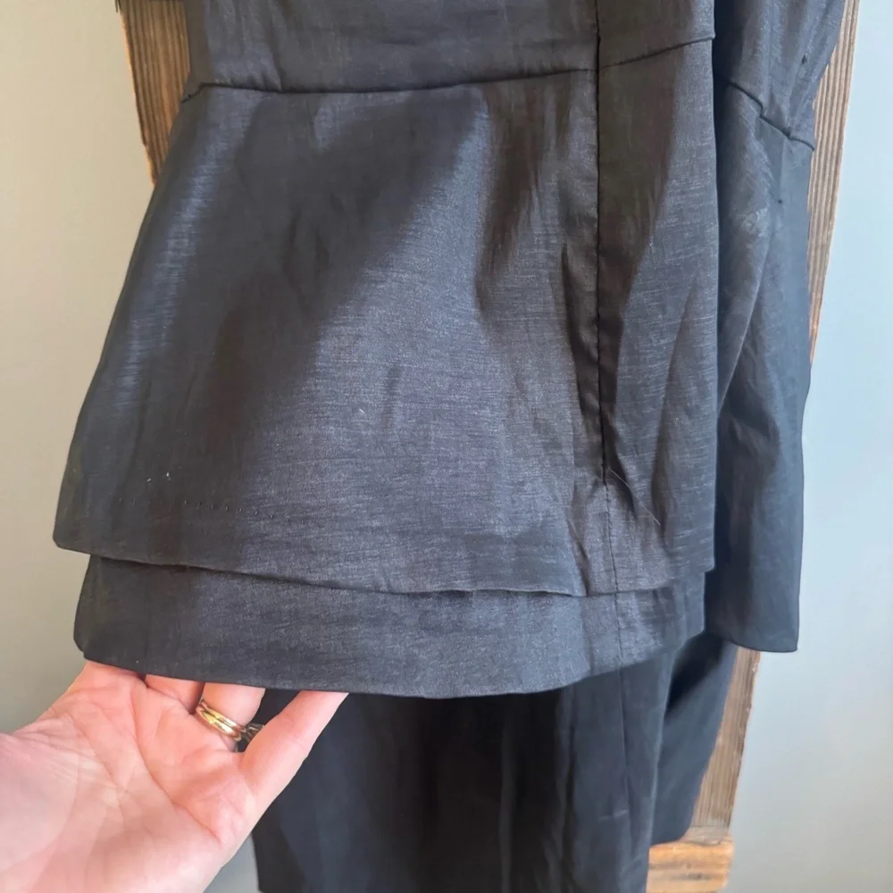 CACHé Dress Womens Sz 10 Black Strapless Peplum Mini Vintage Cocktail 90's 80's - Picture 8 of 9